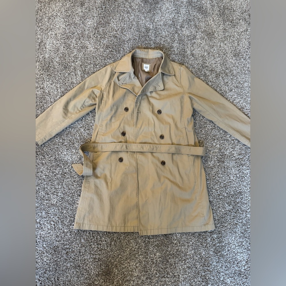 GAP Double-Breasted Tan Trench Coat